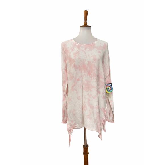 Cloth by Design Womens Tie Dye Side Tie Pullover Sweater Pink M Medium - Picture 1 of 5